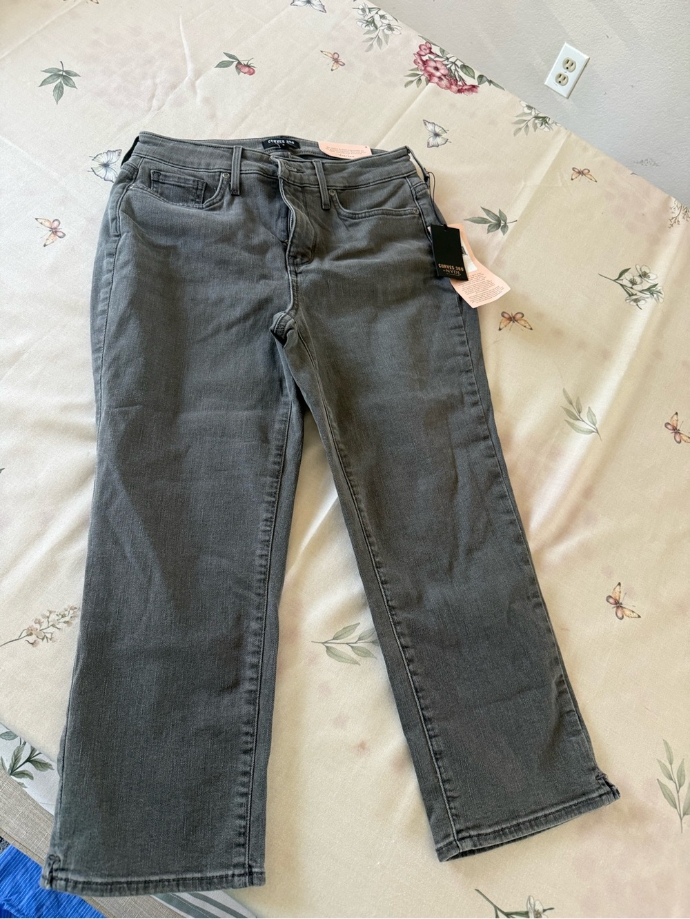 CURVES 360 - Women’s Gray Straight-Leg Jeans